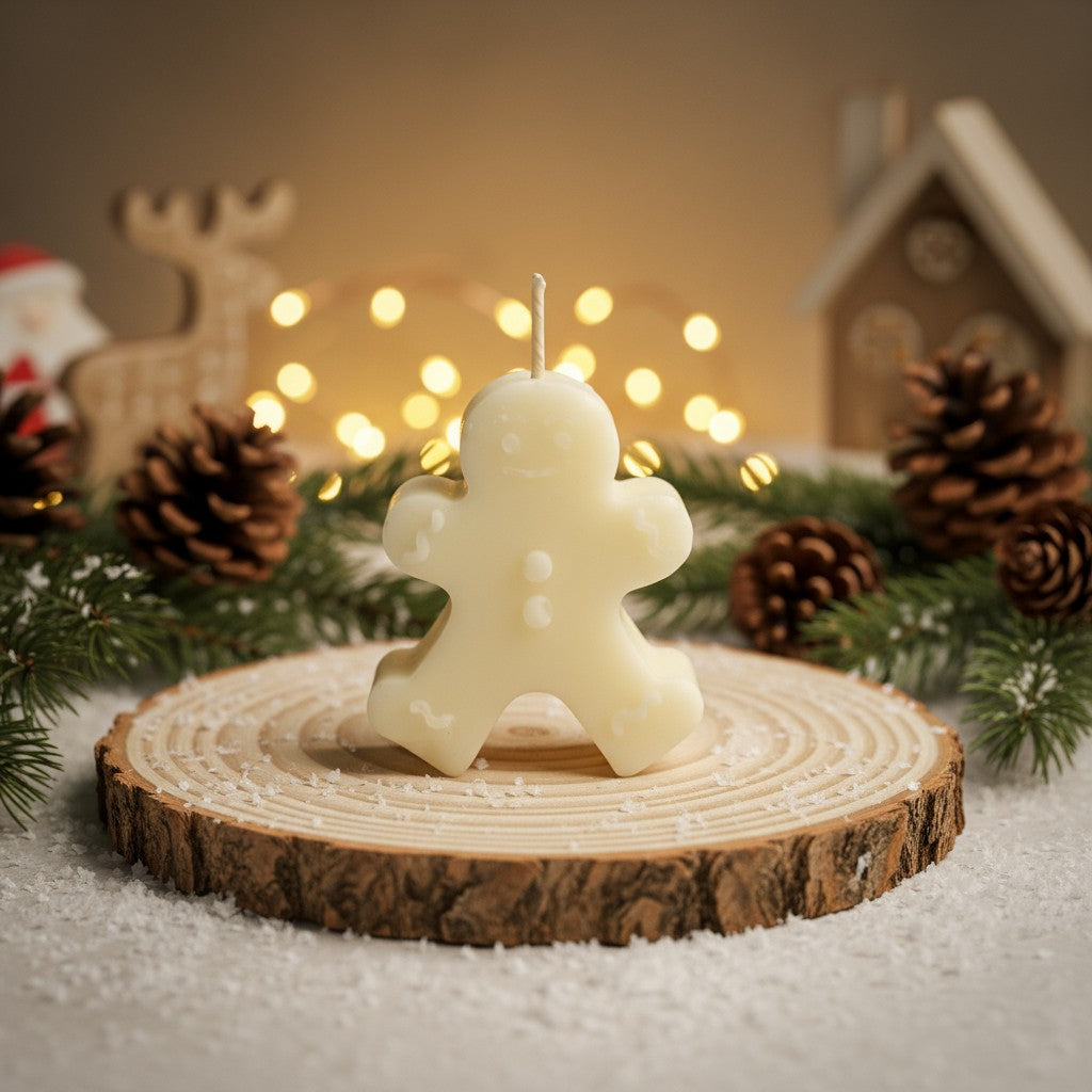 Festive Gingerbread Decorative Candle