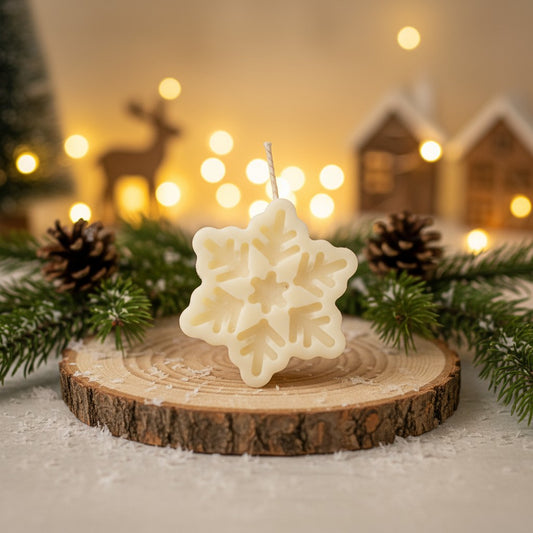 Festive Snowflake Decorative Candle
